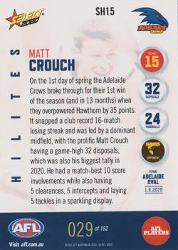 2020 Select AFL Hilites #SH15 Matt Crouch Back